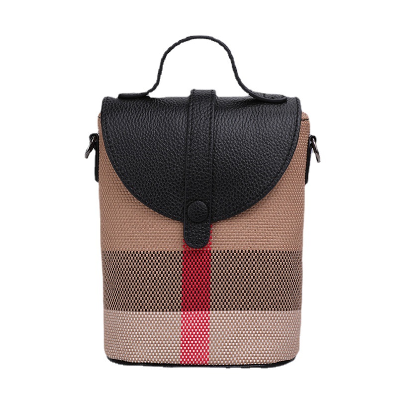 Fashionable crossbody mini bag 2025 new style - high-end stylish small phone bag plaid bag