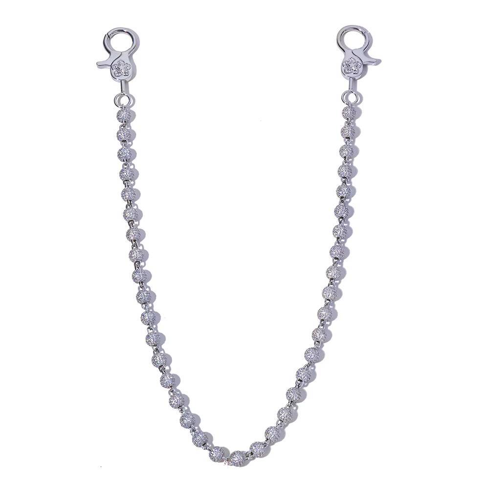 NUOYA Round Bead Design Hip Hop Shiny Pants Chain for Women Gold Plated Micro Pave Iced Out moissanite Body Jewelry Fashion Gift Designer's style