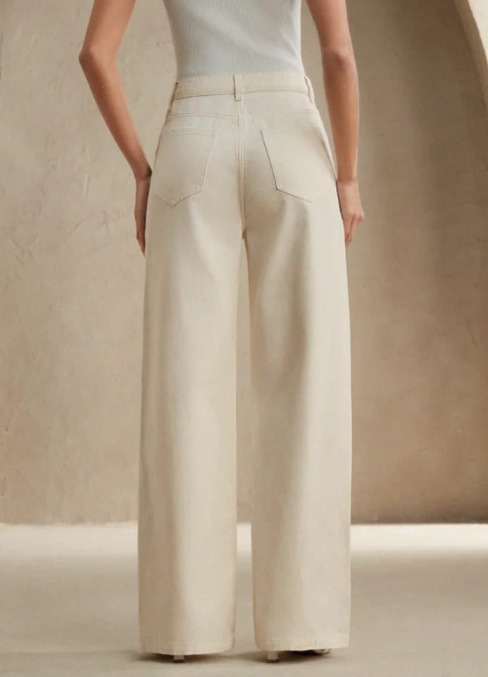 2025 autumn style white womens wideleg jeans with colorful diamond n loose fit slimming effect and good draping qua 251029