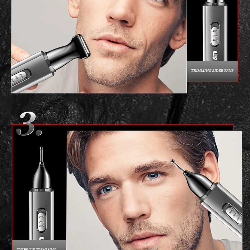 Kemei Multifunction Ear and Nose Hair Trimmer Eyebrow Facial Sideburns Hair Trimmer Men Body Grooming TYPEC USB Rechargeable M251030