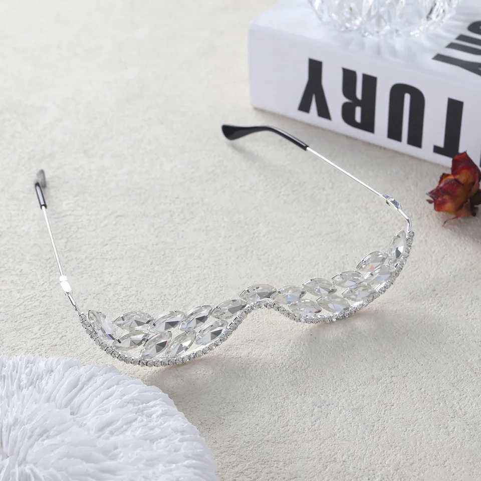 2025 Ins Fashion Rhinestone Face Accessories Bridal Gifts Bling Crystal Geometric Sunglasses Frame for Women Party JewelryW251029