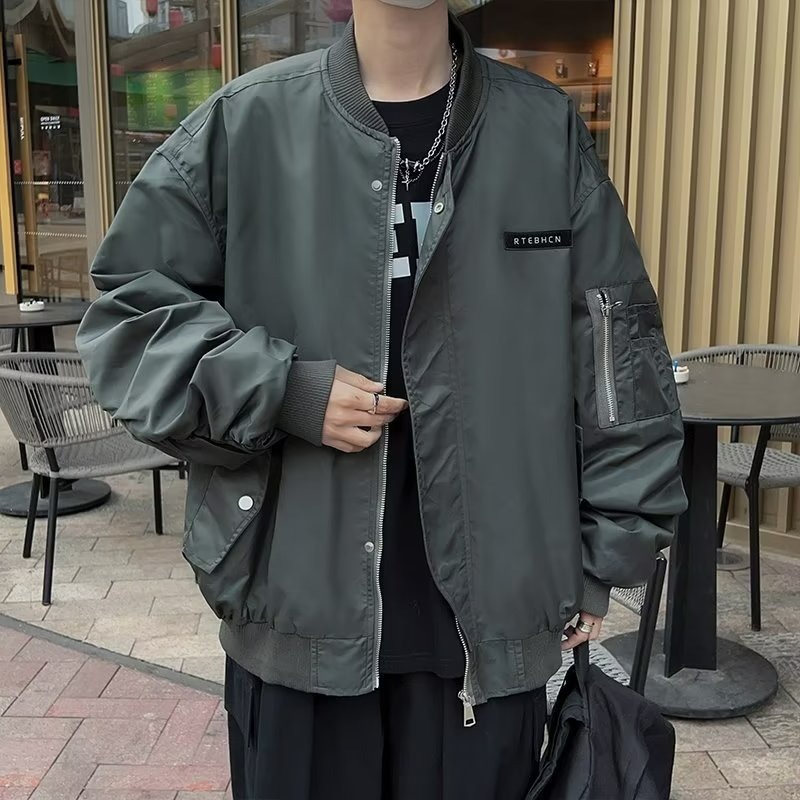 Trendy Brand Pilot Jacket For Men Spring And Autumn New Loose Casual Versatile Baseball Stand Designer Coat Collar Workwear Jacket