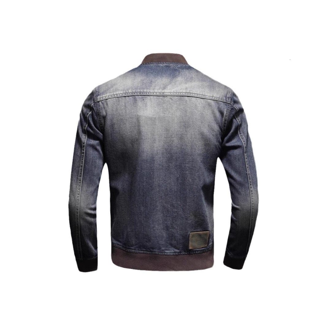 High-end Designer Jacket Stand Collar Denim Jacket Men's Trendy Brand Spring And Autumn New Motorcycle Jacket Men's Stylish Denim Coat