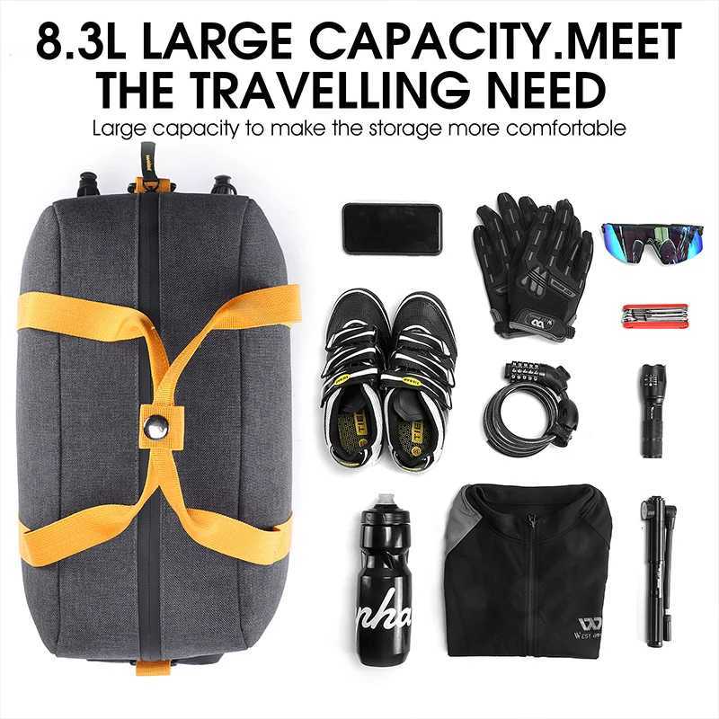 WEST BIKING Bike Trunk Bag 83L Large Capacity MTB Road Bike Luggage Bag Waterproof Outdoor Travel Carrier Handbag Cycling Bag H251029