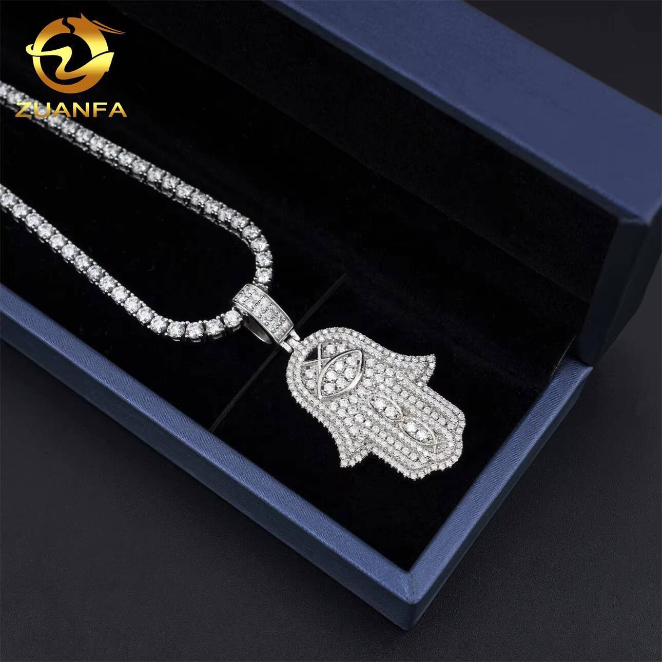 Custom D Color VVS Moissanite Diamond Pendant Fine Hip Hop Jewelry in Sterling Silver 925 Iced Pendants Charms