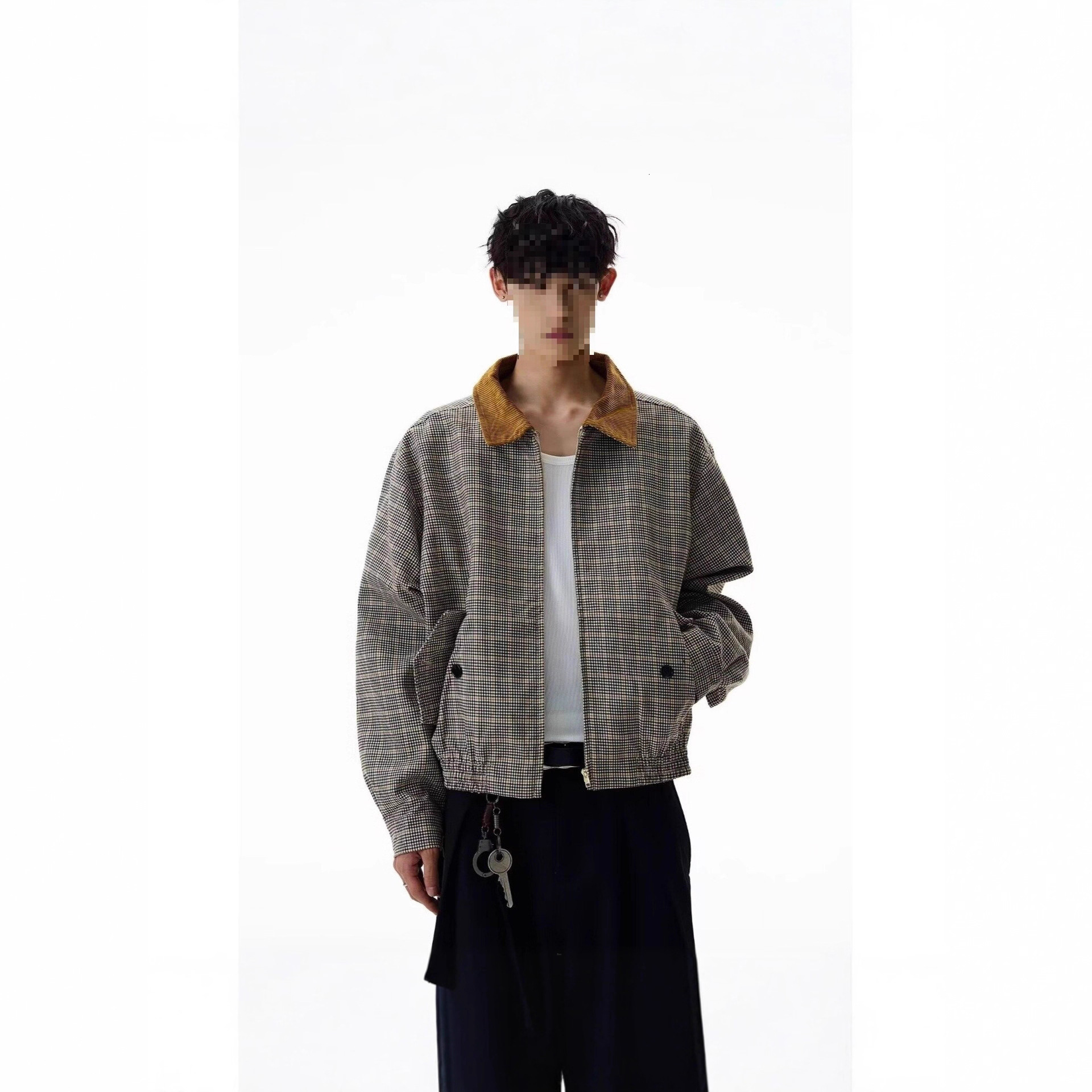 2025 Autumn Cool Turn-Down Collar Jacket Men High Street Trendy Brand Harajuku Korean Style Designer coat Loose Versatile Jacket