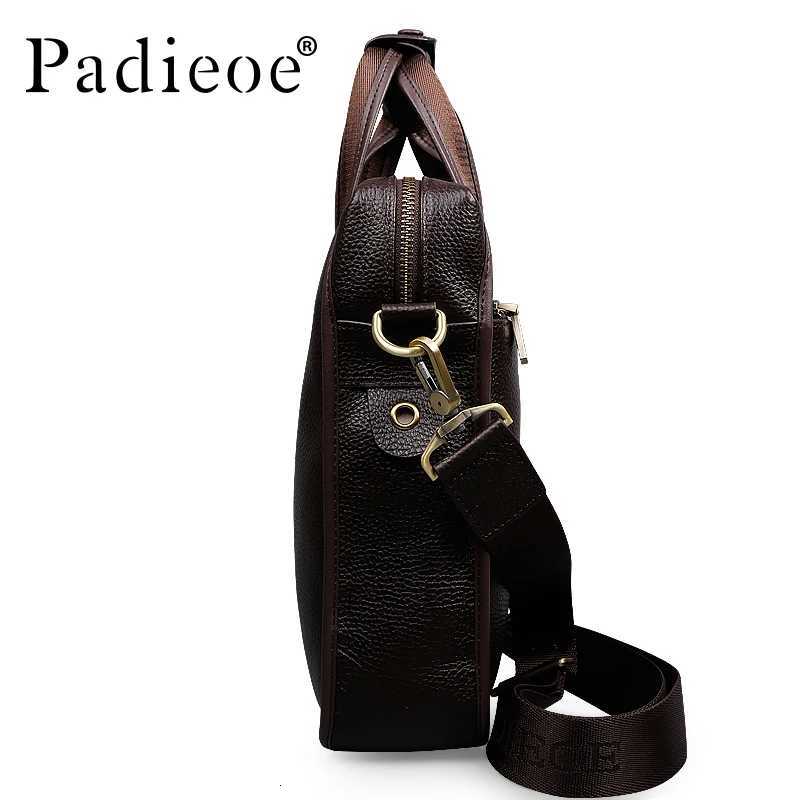 Padieoe Vintage Men Briefcase Genuine Leather Men Messenger Bags Fi M Tote Bags Leather Business Men Bag Shoder Bags Y251011