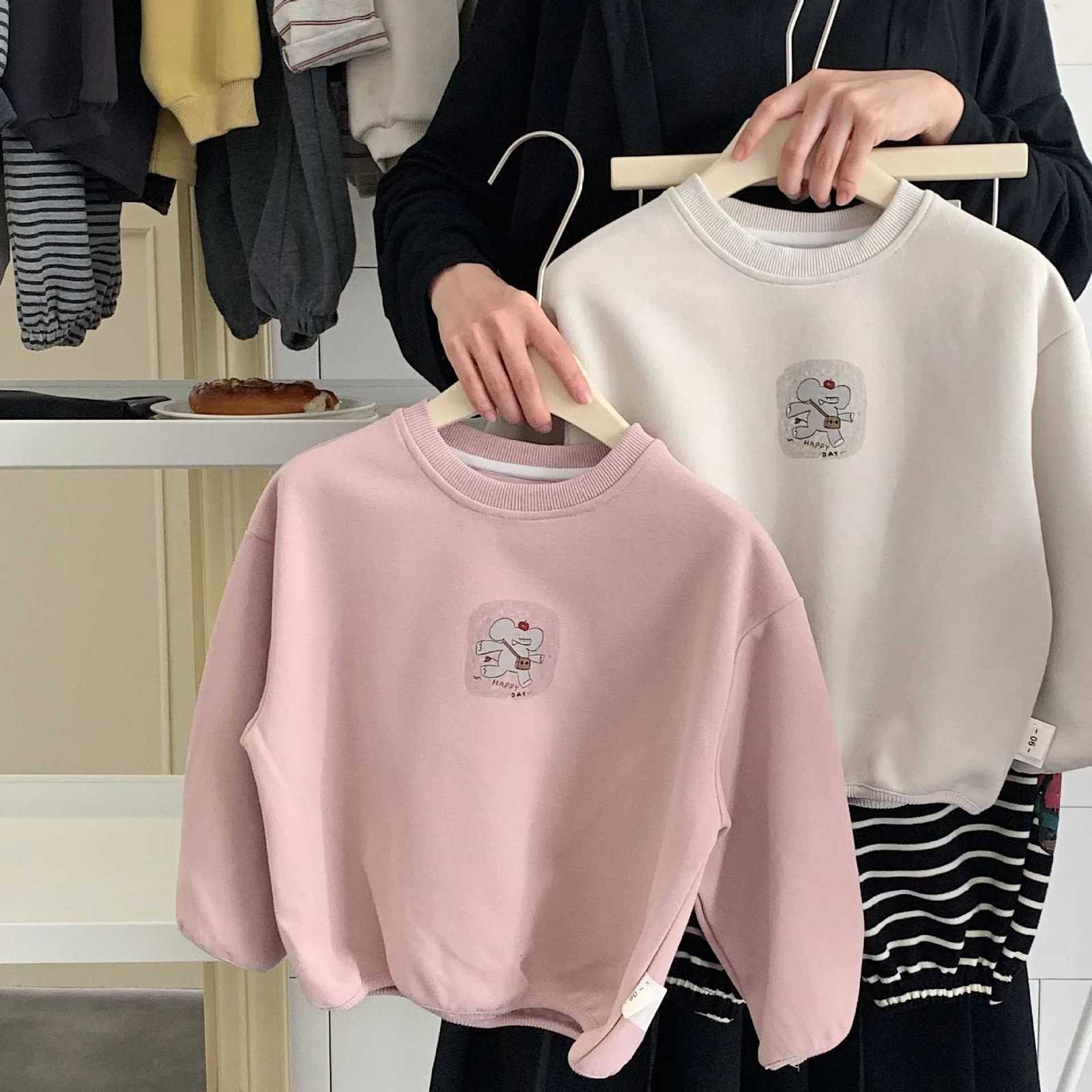 Korean New Autumn Kids Baby Girl Top Round Neck Long Sleeve Infant Baby Girls Sweatshirt Pullover Cartoon Print Toddler Girl TopT251030