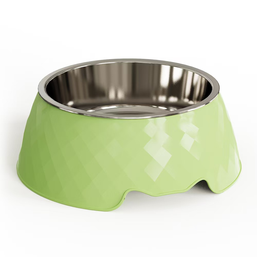 H1189 Stainless steel non-slip pet bowl, anti-tipping food bowl, OEM customization available.
