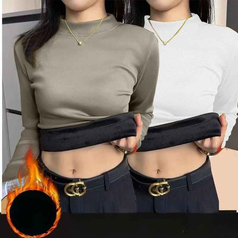 Womens HalfTurtleneck Pullover Sweater Korean Fashion LongSleeve Top Slim Fit Thermal Jumper Casual Solidcolored Base Shirt 251030