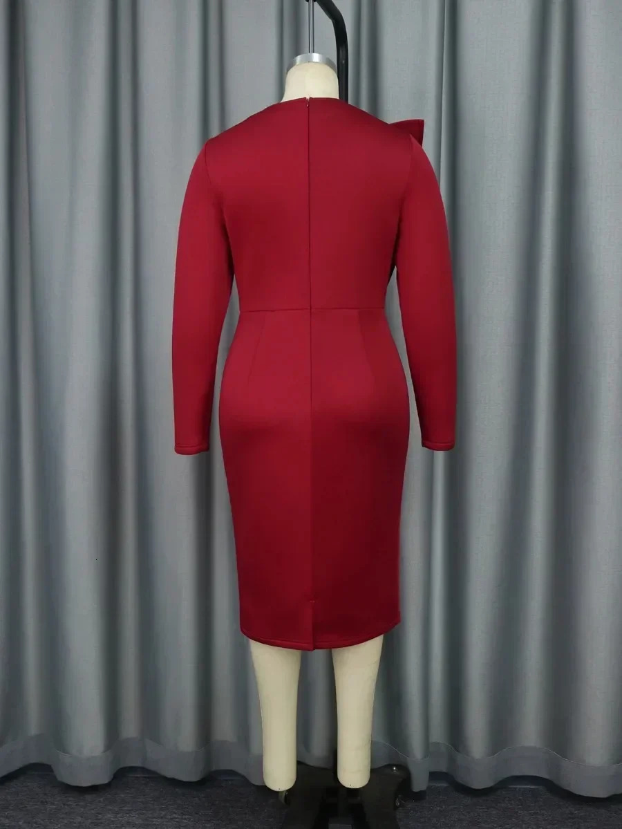 Elegant Church Dresses for Women Party Bodycon Long Sleeves with Lace Appliques Sheath Classy Occasion Africa Wedding Guest 251027