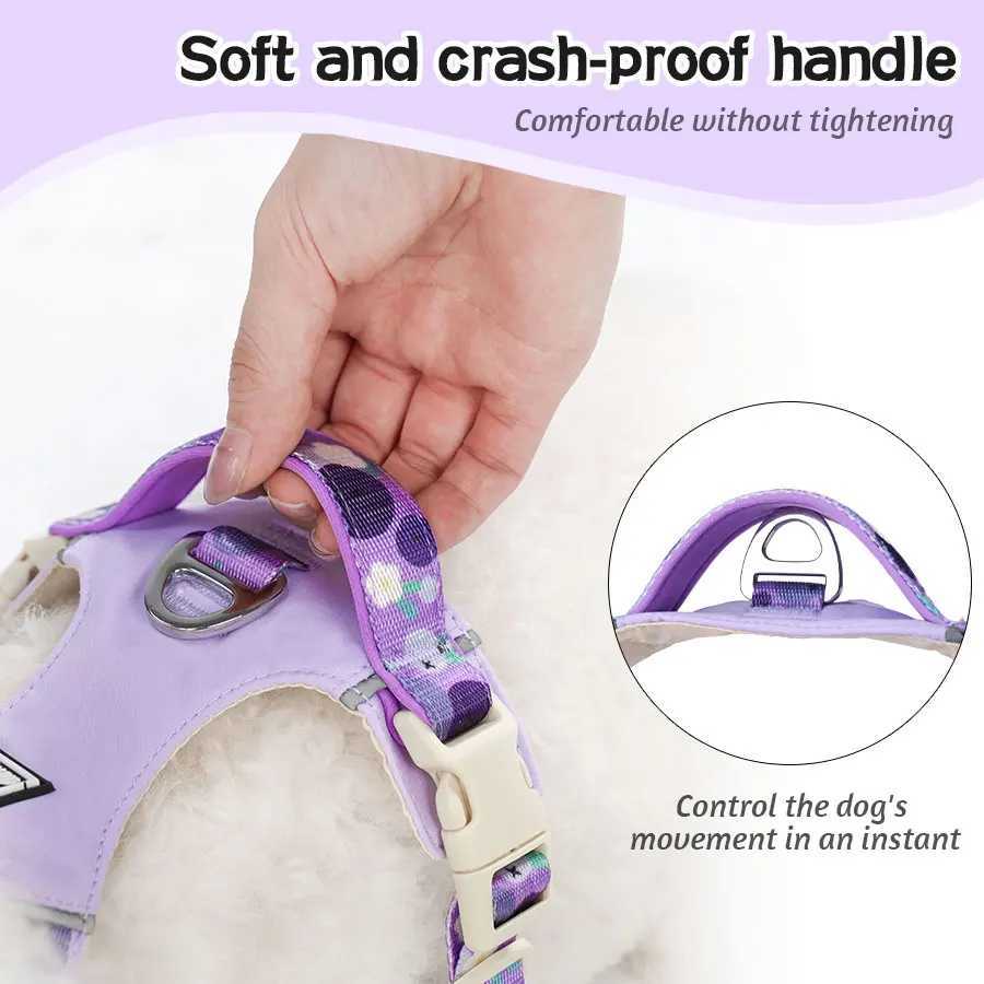 HP583Lightweight pet adjustable harness Thin dualsided fabric pretty printed nylon webbing suit for chest of 1342 inch83 J251129