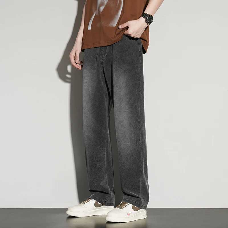 2025ss Autumn 190cm Big Tall Men Stretch Pants Extra Long Length 115cm Pants Large Size Straightleg Jeans Sports Leisure Clothi J251030