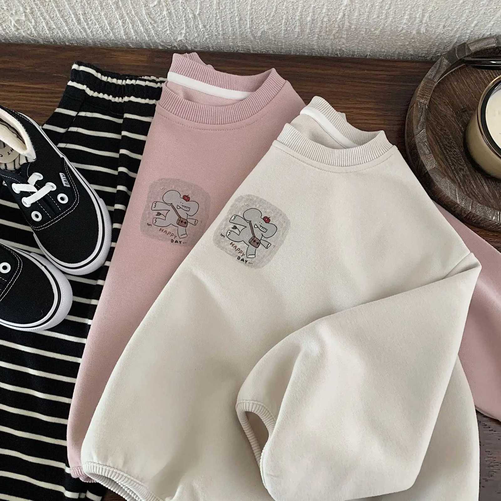 Korean New Autumn Kids Baby Girl Top Round Neck Long Sleeve Infant Baby Girls Sweatshirt Pullover Cartoon Print Toddler Girl TopT251030