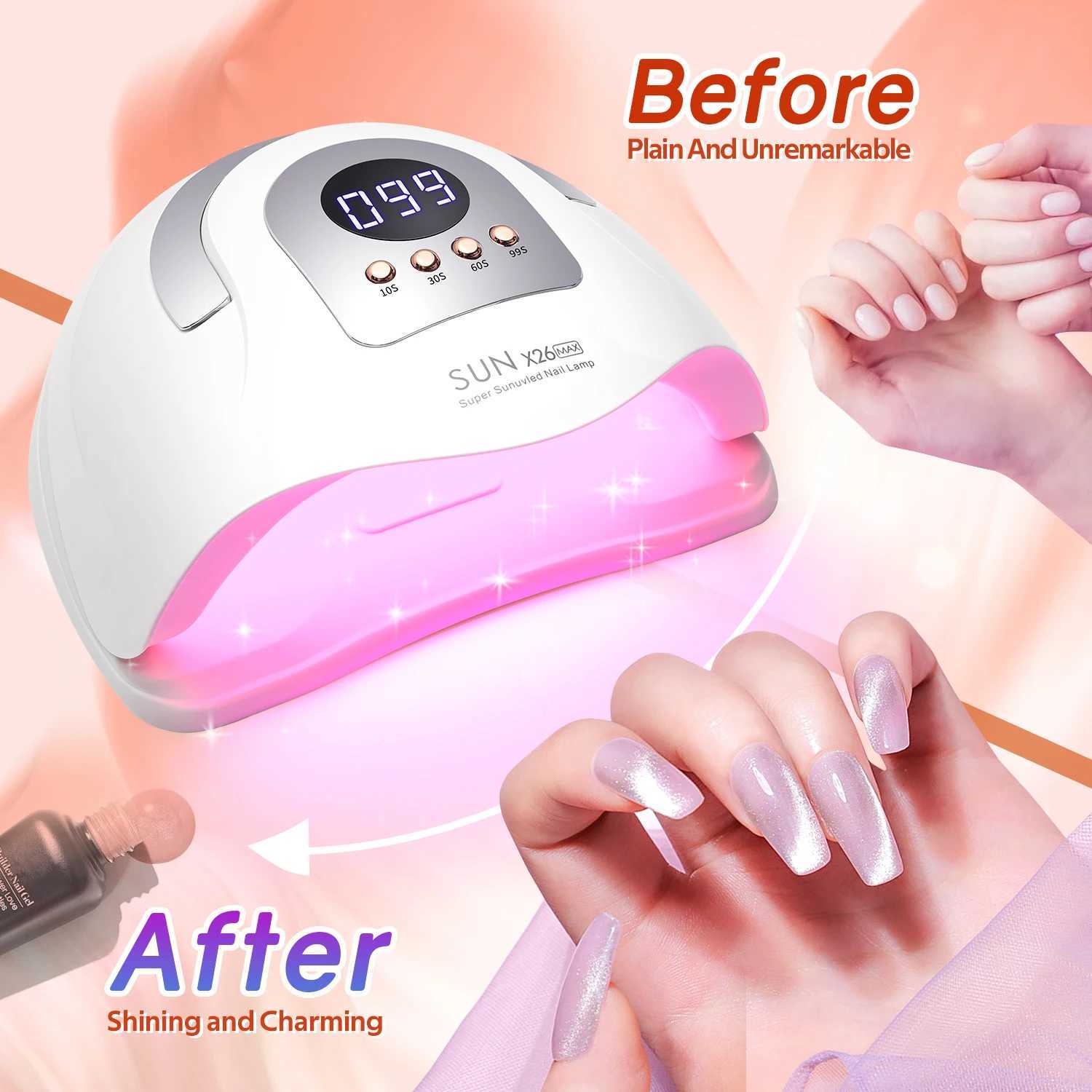 380W LED UV Light Dryer for Nails Gel Polish with 81LEDs 4 Timer Setting HD Display Screen Auto Sensor Professional Nail Light L251030