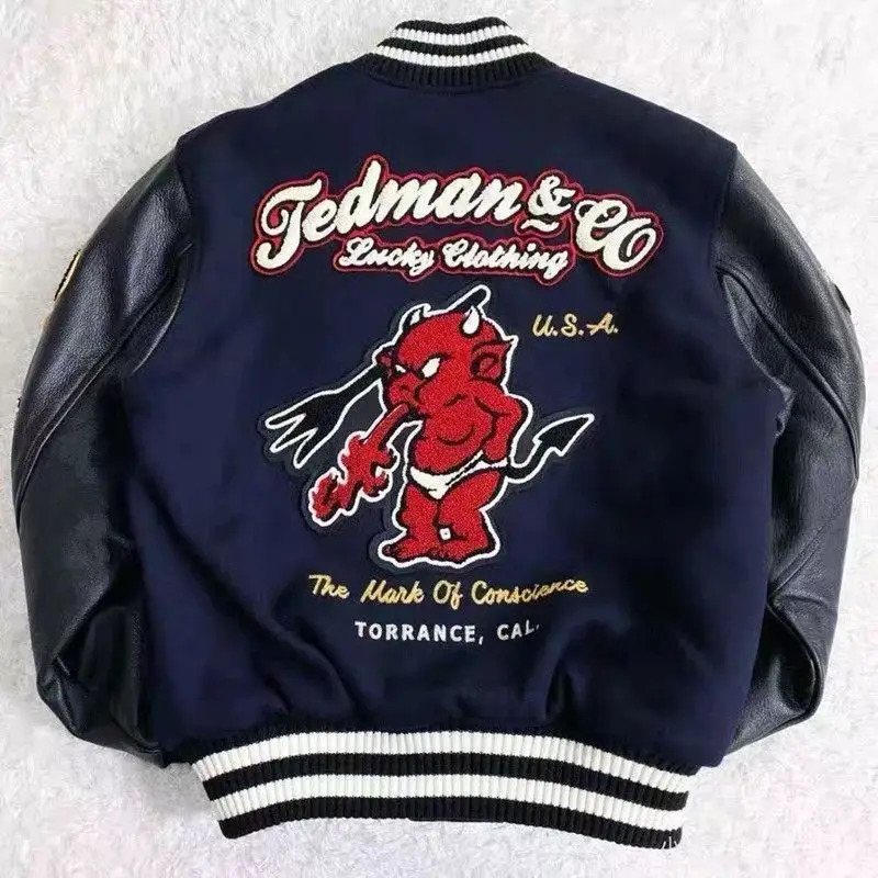 Y2K Streetwear Bomber Varsity Jacket Men Women Autumn Vintage Premium Patchwork PU Leather Sleeve Hip Hop Casual Baseball Coat 251028