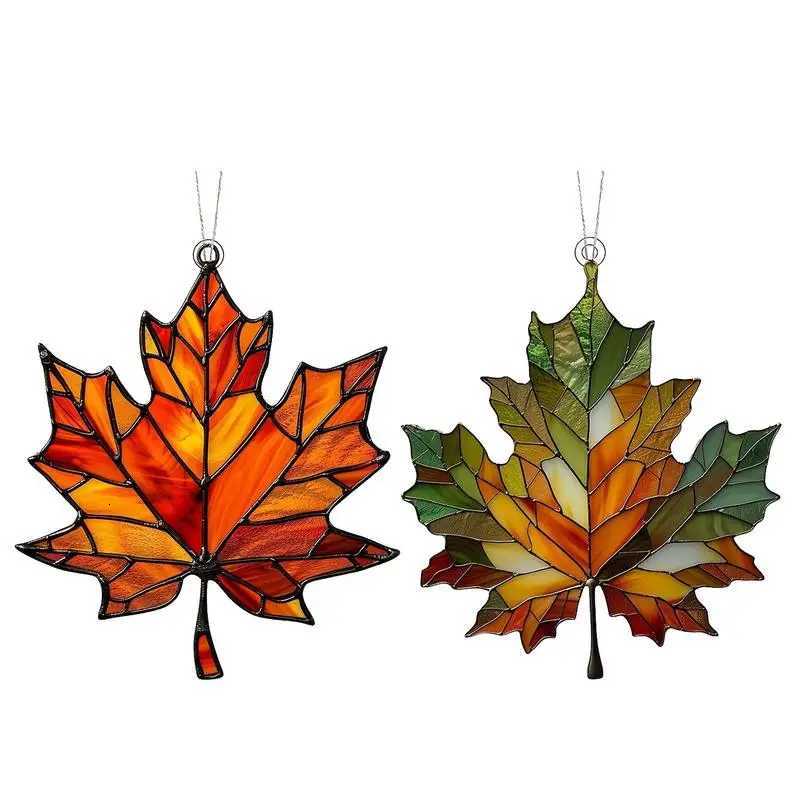 Artificial Acrylic 2D Maple Leaf Autumn Fake Leaves Garland Maple Leaves Vine Thanksgiving Christmas Wedding Party Decoration C251030