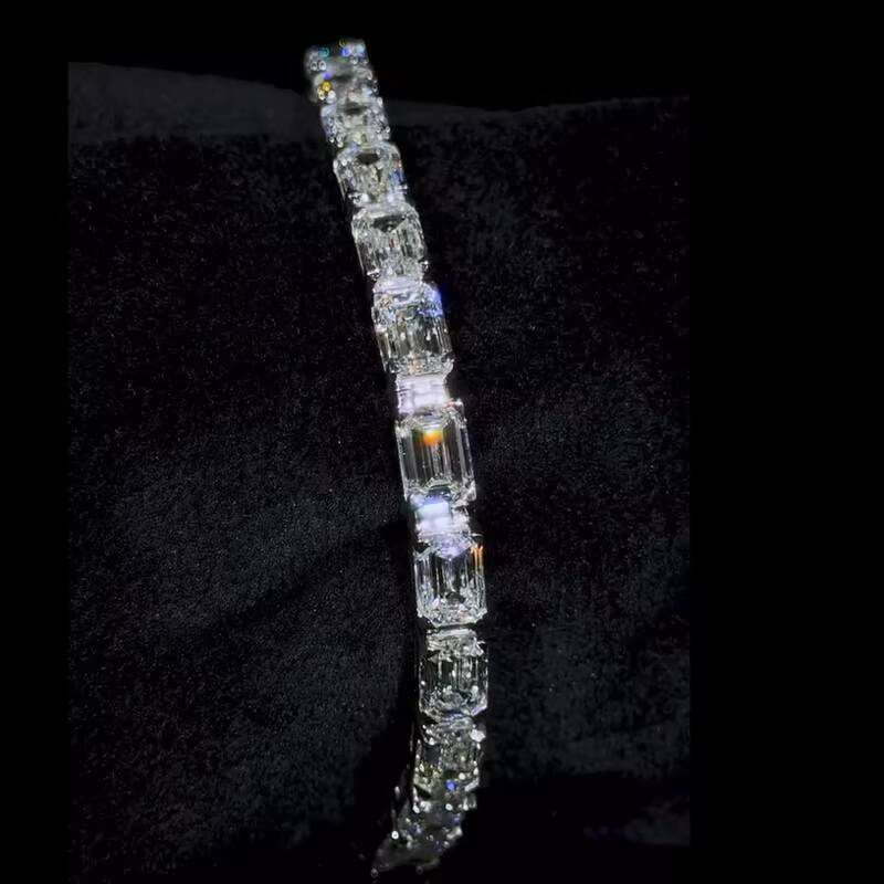 Ice Diamond Moissanite Tennis Chain VVS High Quality Brilliant Cut Frozen Hip Hop Bracelet 925 Sterling Silver Gold Plated GRA