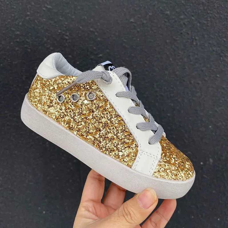 2025 CCDB Sneakers for Children Boys Designer Casual Kids Running Shoes Brand Glitter Star Sport shoes Girls Golden LeatherW251030