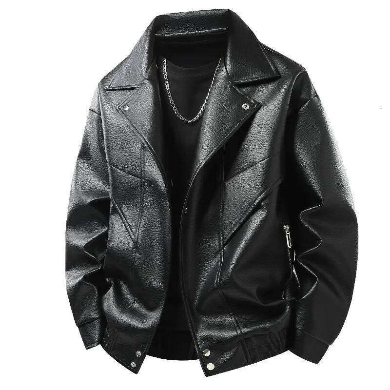 Leather Autumn Winter Outdoor Comfortable Warm Breathable Men's Jacket Sports Fiess Running Leisure Handsome Imitation