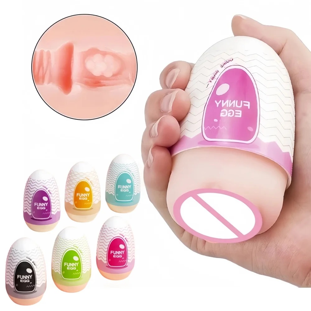 Mini Cups Masturbator Egg Portable Stimulator Penis Massager Soft Rubber Adult Sex Toys for Men Realistic Vagina Pocket Pussy M-2228