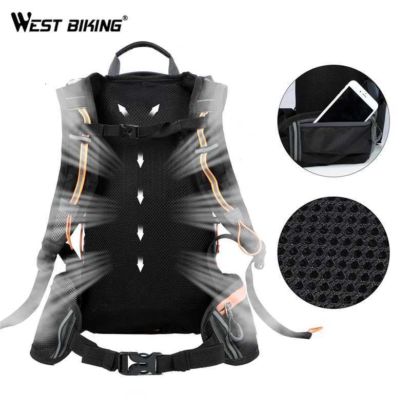 WEST BIKING Cycling Backpack Waterproof Ultralight Folding Bicycle Bag 10L Breathable Outdoor Climbing Travel Hiking Cycling Bag H251029