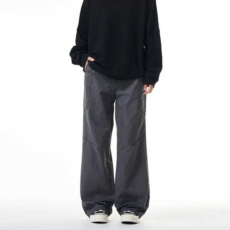 Daboni New Summer Grey Washed Unisex Loose American High Street Cleanfit Multi Pocket Workwear Pants Casual Loose Trousers J251030