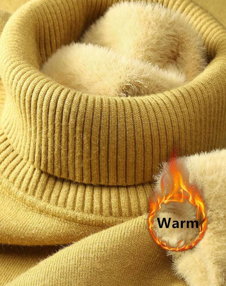 Sweater For Women Winter Thicken Turtleneck Slim Knit Pullover New Warm Plush Veet Lined Knitwear Jumper Tops Casual Poleras Designer Sweater Women Be