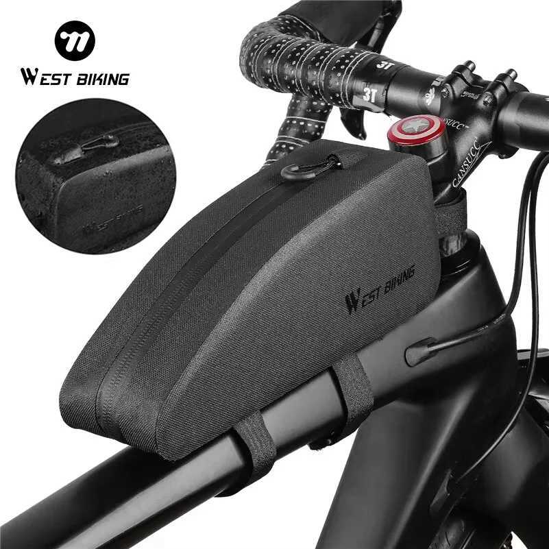 WEST BIKING Bicycle Top Tube Bag Portable Bike Handlebar Bag Nylon TPU Full Waterproof Triangle Bag MTB Road Cycling Accessories H251029