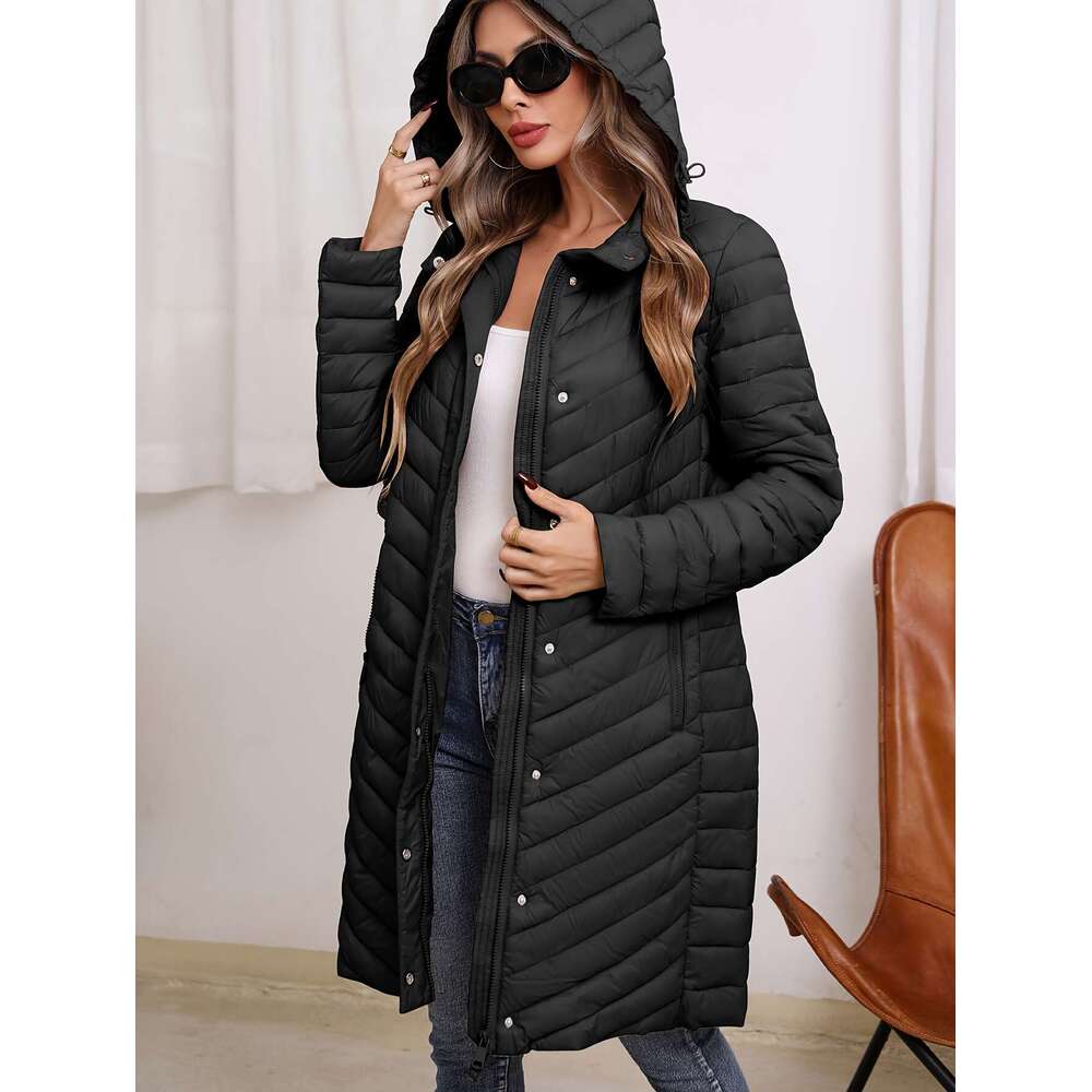Warm Coat Women S Warm Padded Lightweight Winter Coat Elegant Solid Color Regular Fit Long Sleeve For Daily Casual Formal Ocns Cozy Fabric Seasonal