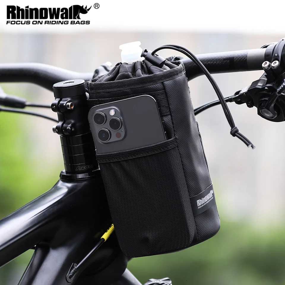 Rhinowalk Bike Water Bottle Storage Bag Portable Cycling Handlebar Bottle Pack With Net Pocket Strong Straps Bike Bag 1PC2PCS H251029