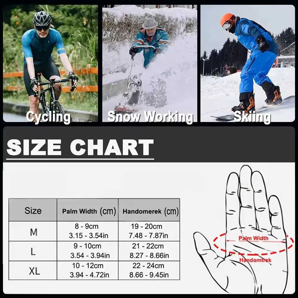 Winter Touch Screen Waterproof Gloves Mens Outdoor Cycling Skiing Waterproof Gloves Thickened Warm Non Slip Full Finger Gloves J251029