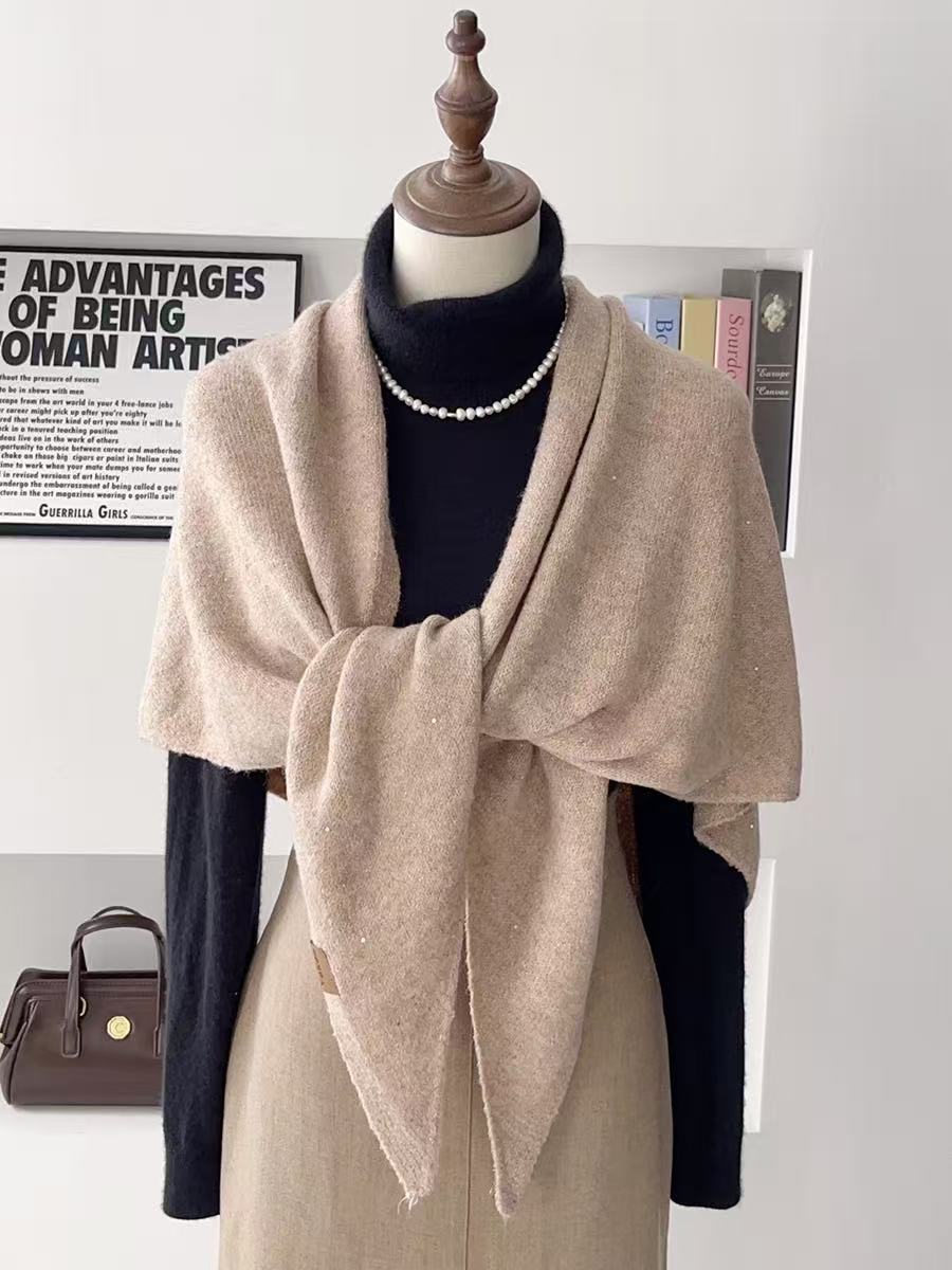T2201 Wool Solid Color Scarf for Women, Soft and Warm for Winter