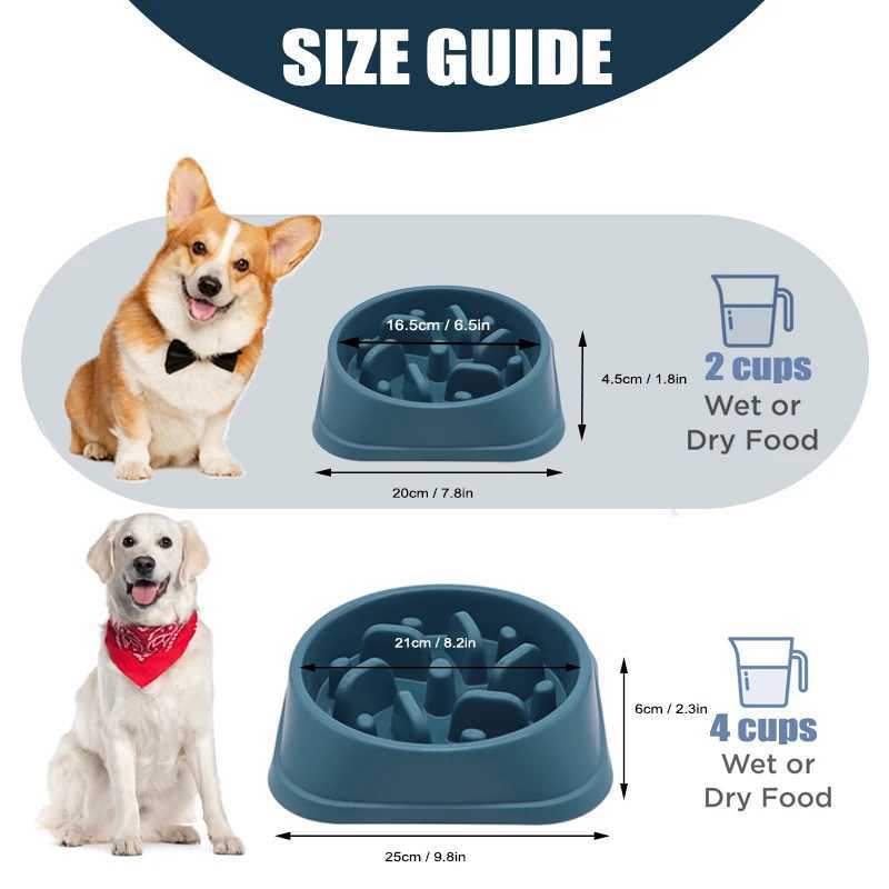 Slow Feeder Dog Bowl Anti Choking Watering Feeding Supplies Puzzle Feeder Bowl Nonslip Slow Eat Bowl for Dogs Large Small J251113