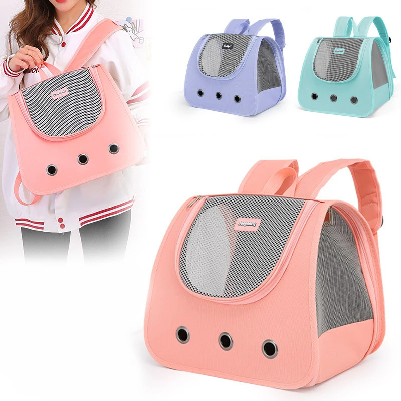 Cat Backpack Supplies foldable Portable breathable double shoulder cat bag foldable puppy backpack fashionable and pet bag 251030