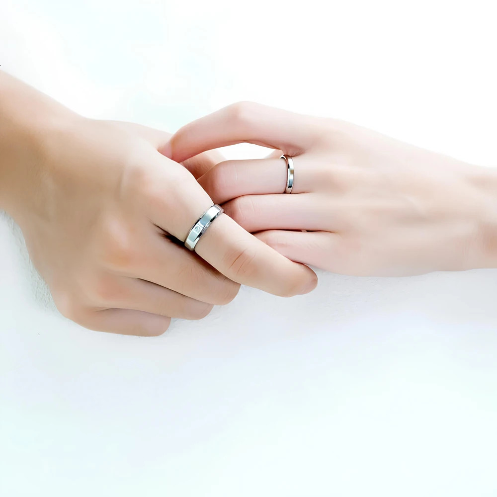 Fashion Cubic Zirconia Wedding Band Rings For Women Gifts Trendy 316l Stainless Steel Men Jewelry 251023