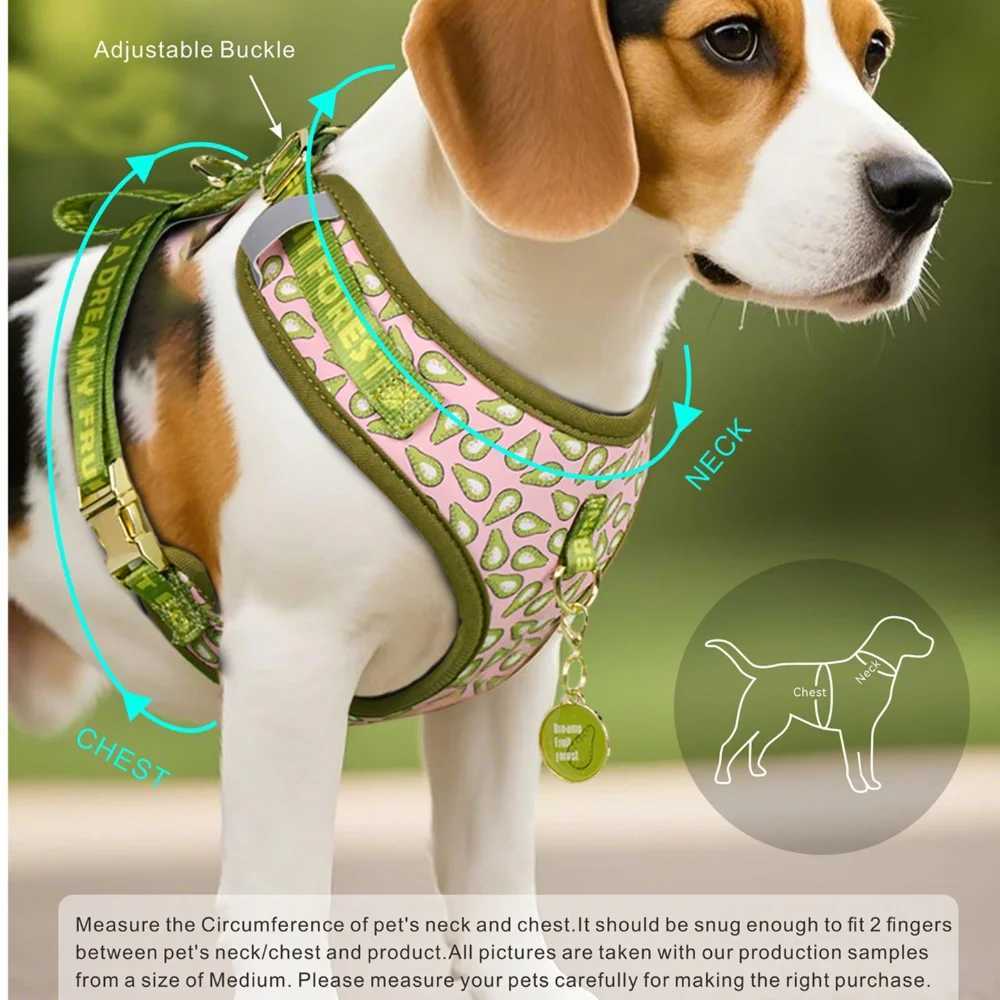 Romantic Holiday Curated Gift Light Luxury Adjustable Personalized Print Dog Harness 1Pcs Tone Pet ID Tag Free With Purchase J251129
