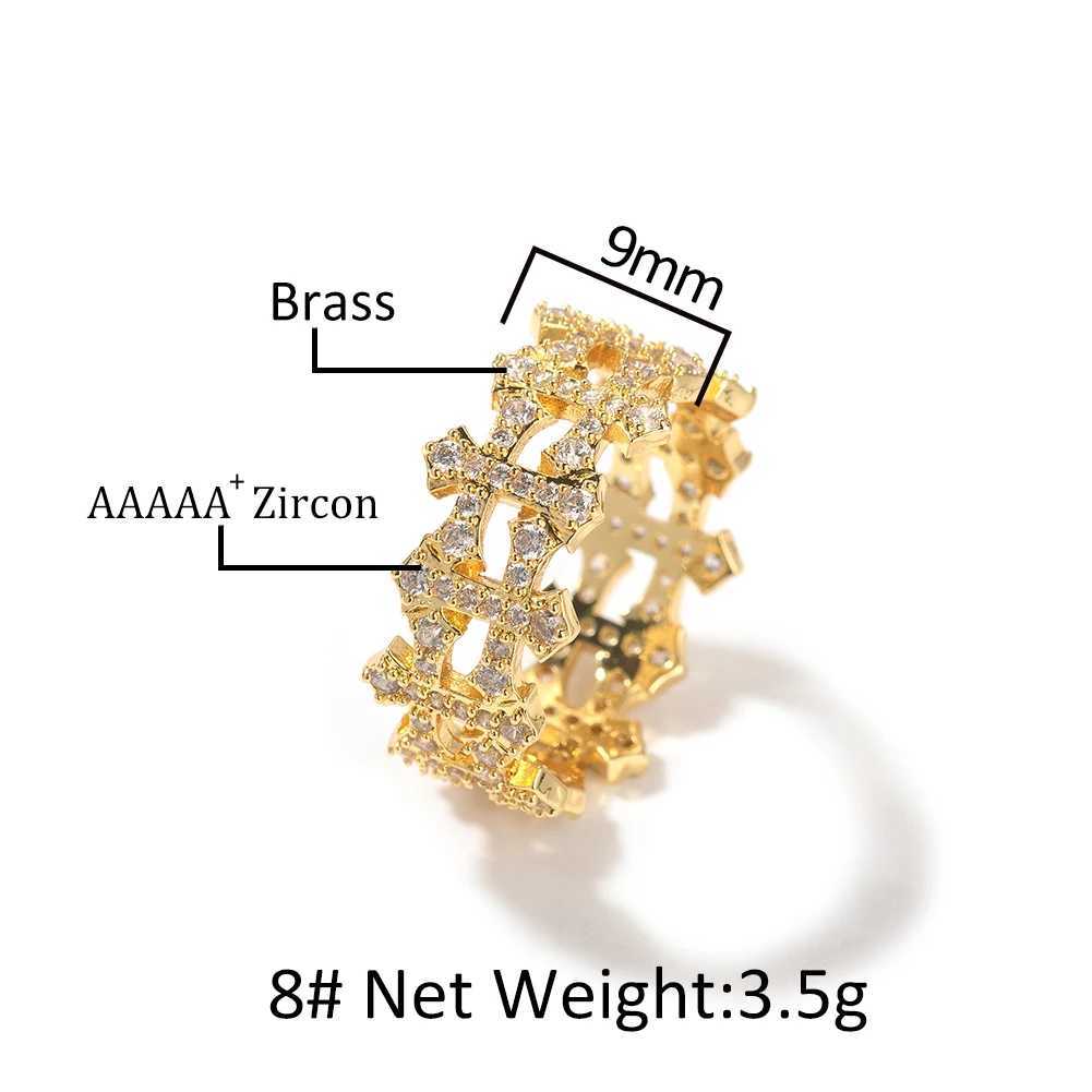 THE BLING KING Upsidown Cross Ring Iced Out Cubic Zirconia Small Cross Finger Ring Hiphop Jewelry For Men WomenW251030