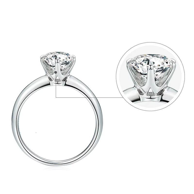 Real 925 Sterling Silver Gemstone Womans Diamond Ring Moissanite Solitaire Rings for Women Engagement Luxury Fine Jewelry