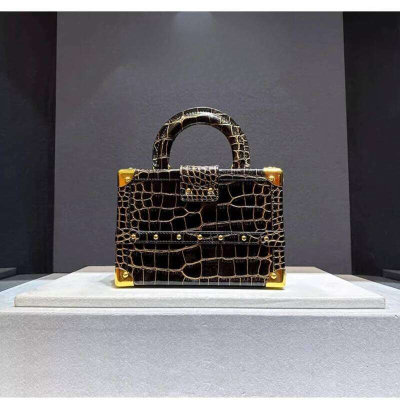 Designer Bags Brand Hand-Held Stone Pattern Box Colorful Coral Crocodile Leather Bag For Women Sac Main Femme Hot Selling