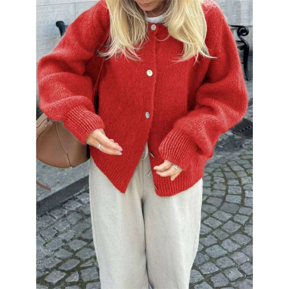 Women's Outerwear Solid Color Cardigan Fuzzy Long Sleeve Button Down Sweater Soft Knit Tops Women Sweater Designer Sweater Women