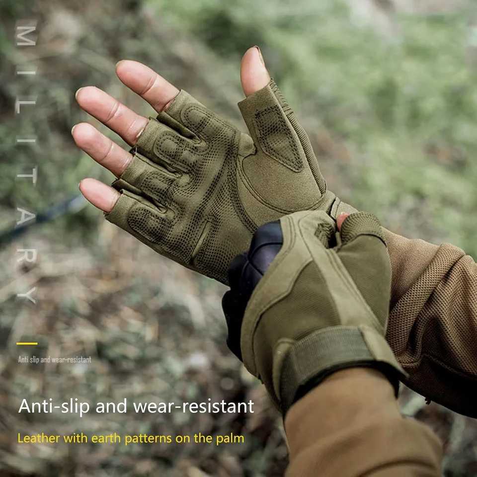 Outdoor Tactical Gloves Motorcycle Gloves Half Finger Military Men Women Combat Shooting Hunting Fitness Gloves J251029