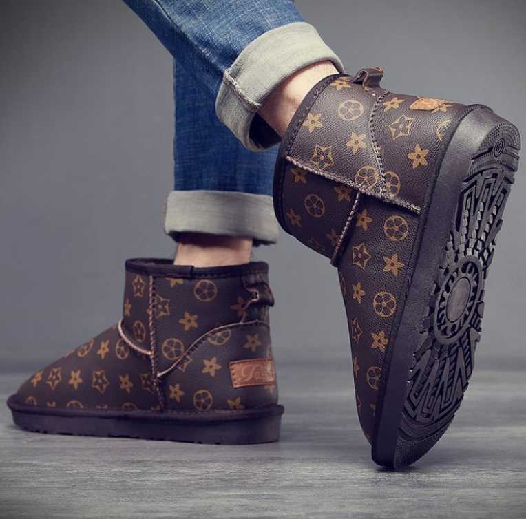 Free shipping Winter 2025 New Design Men Fashion Snow Boots Fleece Lined Thickened Warm Comfortable Cotton Shoes Non Slip Waterproof Soft Leather Shoe