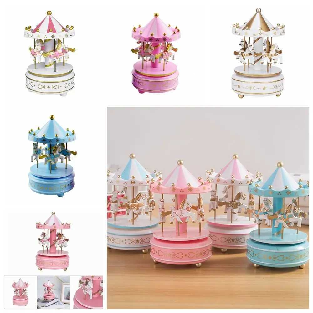 Creative Fantasy Christmas Holiday Decor Carousel Music Box Easy Use Carousel Ferris Wheel Ornaments C251030