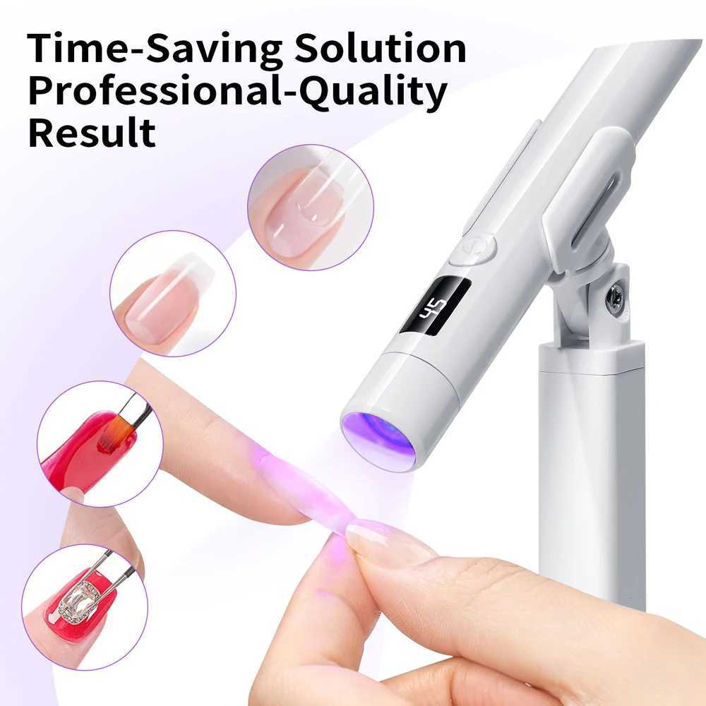 Mini UV LED Nail Lamp Nail Dryer Machine Portable USB Rechargeable Quick Drying Nail Gel Handheld Manicure Lamp for Nails Art L251030