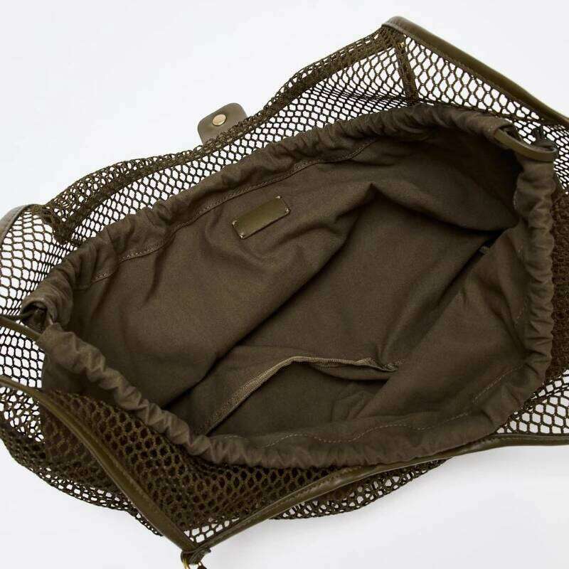 Mesh Shopper Women Famous Brands Large Capacity Casual Tote Removable Inner Pouch With Drawstring Closure Shoulder Bag