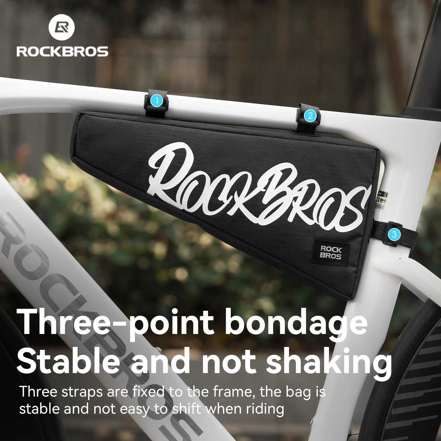 ROCKBROS Large Bicycle Triangle Bag 19L Frame Front Tube Bag Cycling Tool Pouch Bag Waterproof Bike Accessory H251029