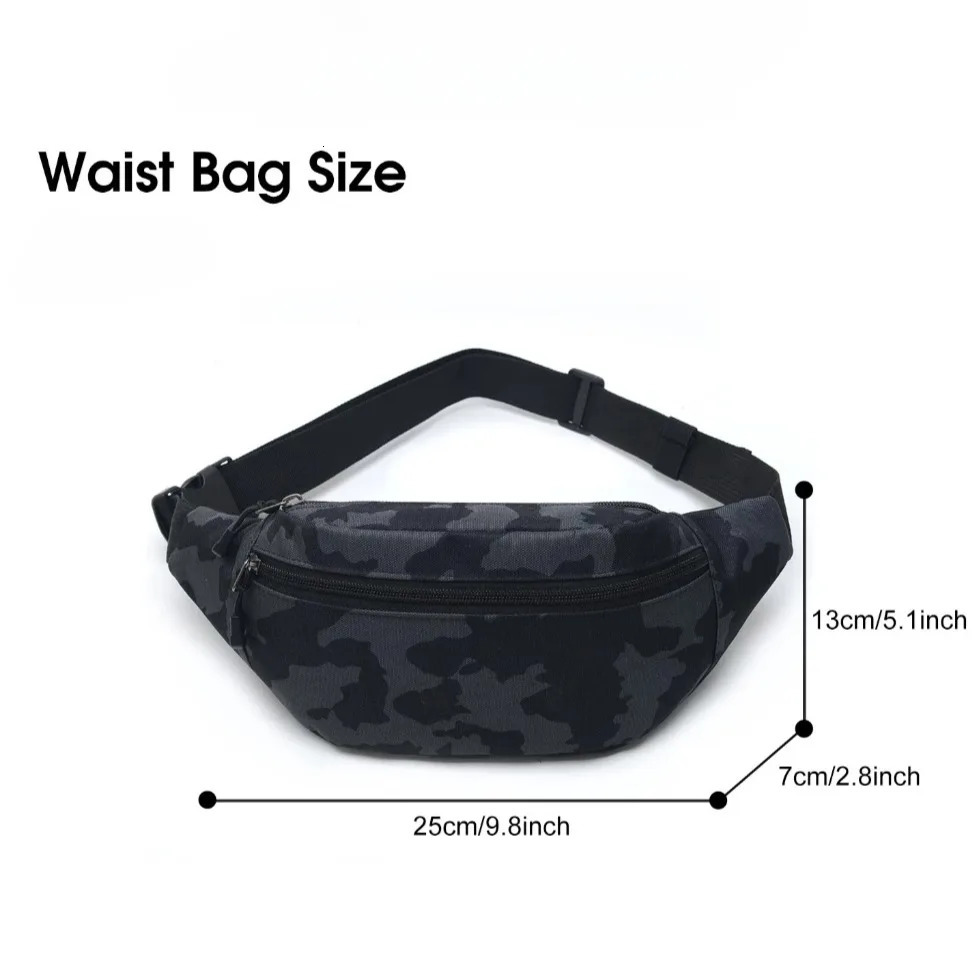 Mens Crossbody Waist Bag Multifunctional Waterproof Fitness Chest Pack with Three Pocket Nylon Fabric Chest Trendy Shoulder Bag 251030