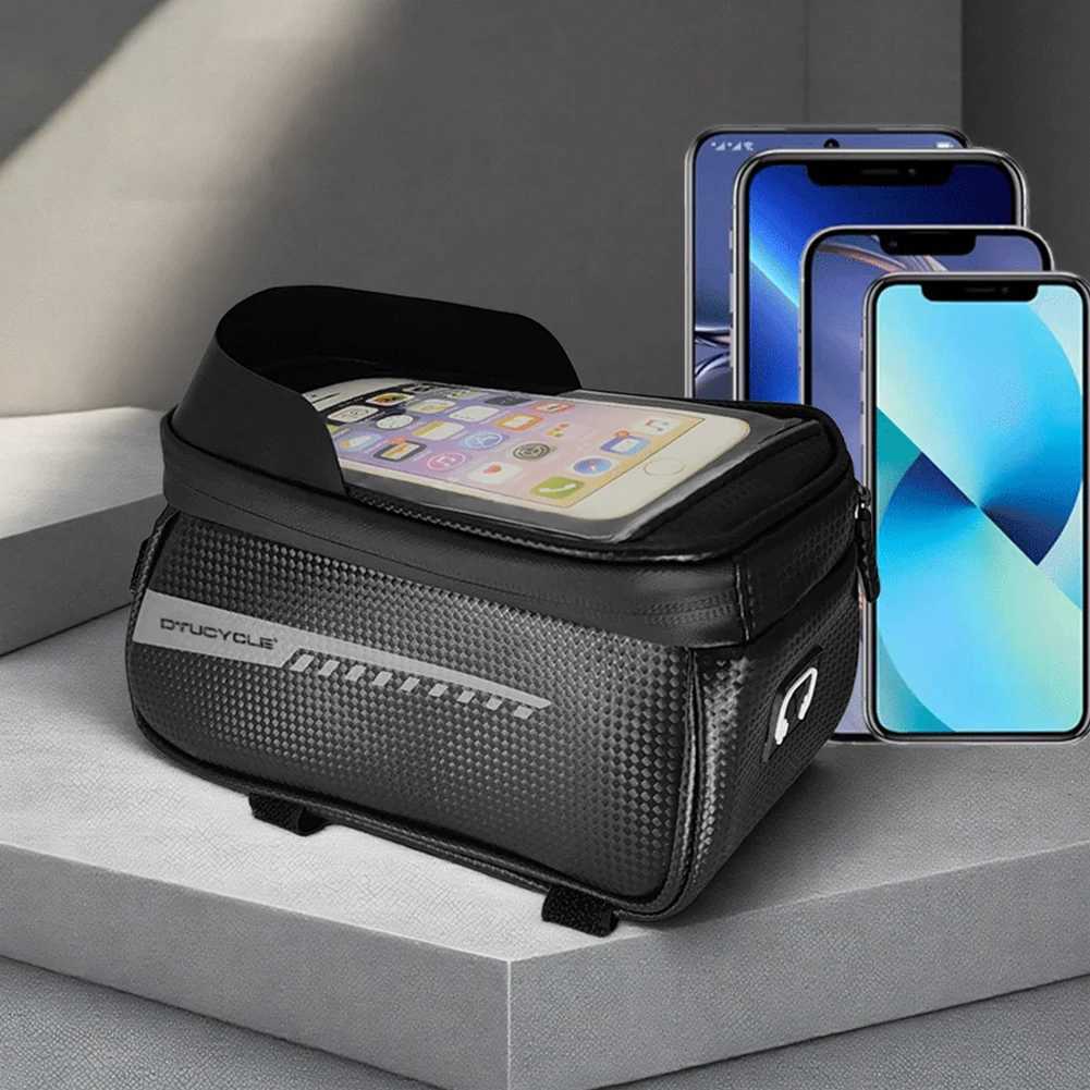 Bike Front Frame Bag Bike Storage Bag Waterproof Bike Phone Holder Bag TouchScreen Cycling Pouch Cycling Accessories H251029