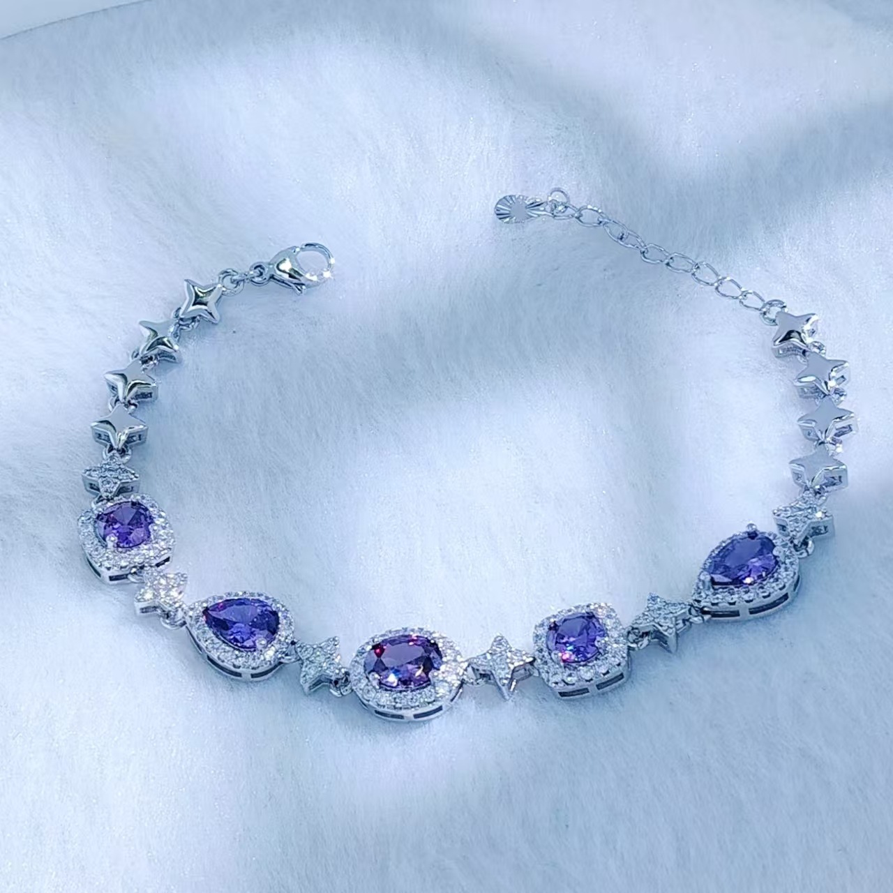 TaiYang New Premium Zirconia Bracelet,High-Carbon Diamond Party Wedding Chain in White Gold Plated Copper For Women